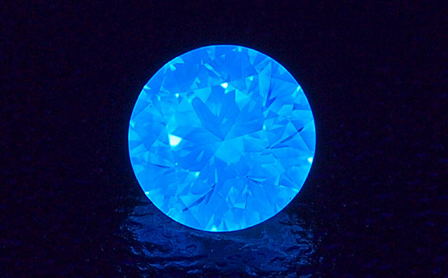 蛍光性ベリーストロングブルーダイヤモンドルース