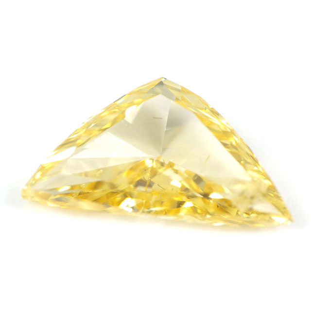 天然イエローダイヤモンド ルース(裸石) 0.150ct 三角形のダイヤモンド【中央宝石研究所ソーティング袋付】
