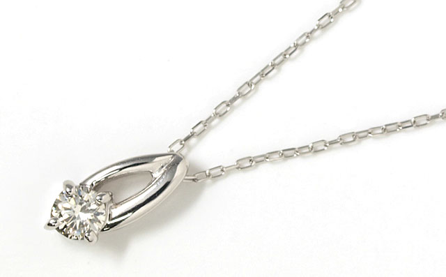 天然ダイヤモンド ペンダントネックレス 0.08ct プラチナ900/プラチナ850 シンプルな一粒ダイヤデザイン 【 送料無料 】
