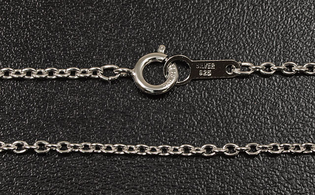 シルバー925　ネックレス・チェーン　丸あずきデザイン 全長約45cm, 幅約1.7mm　(SV925,SILVER NECKLACE CHAIN, 銀, 鎖,首飾り,丸小豆,丸アズキ)【3月4日の誕生日石】