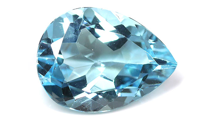 ブルー・トパーズ ルース(裸石) 9.561ct, ペアシェイプ ( 黄玉/おうぎょく/こうぎょく ) 【 11月19日/9月29日の誕生日石 】 日本宝石科学協会ソーティング付