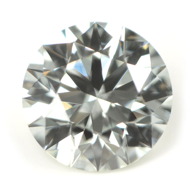 天然ブルーダイヤモンド ルース ( 裸石 ) 0.136ct, Light Green Blue ( ライト・グリーン・ブルー ), VS-1, ラウンド・ブリリアント・カット, ハート&キューピッド　【 中央宝石研究所 】 送料無料