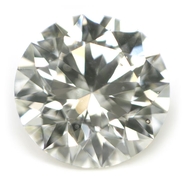 天然グリーンダイヤモンド ルース ( 裸石 ) 0.213ct, Faint Yellow Green ( フェイント・イエロー・グリーン ), VS-2, ラウンド・ブリリアント・カット, ハート&キューピッド 【 中央宝石研究所 】