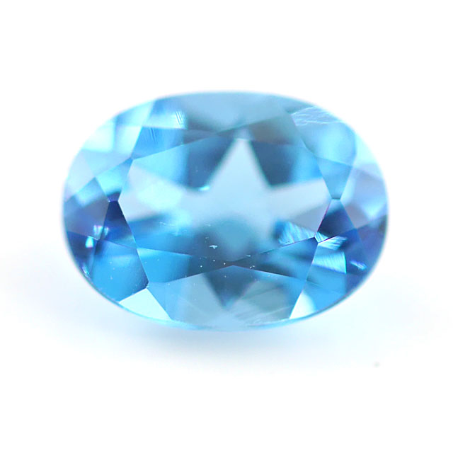 ブルートパーズ ルース(裸石) 1.44ct, オーバル(楕円形) 【11月19日の誕生日石/9月29日の誕生日石/11月の誕生石】