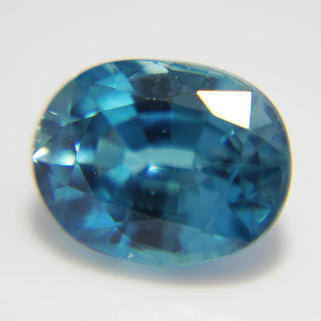 ブルージルコン ルース 3.308ct（3.308カラット）, オーバル, 日本宝石科学協会 【送料無料】