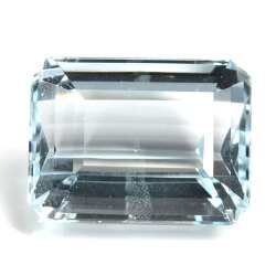 ブルートパーズ ルース 23.793ｃｔ 【 エメラルドカットの淡いブルーです。9月29日・11月19日誕生日石　11月の誕生石 】 【 中央宝石研究所宝石ソーティング 】