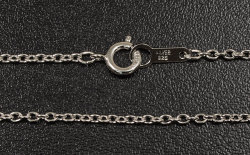 シルバー925　ネックレス・チェーン　丸あずきデザイン 全長約45cm, 幅約1.7mm　(SV925,SILVER NECKLACE CHAIN, 銀, 鎖,首飾り,丸小豆,丸アズキ)【3月4日の誕生日石】
