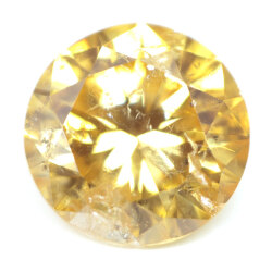 天然イエローダイヤモンド ルース 0.237ct, Fancy Vivid Orange Yellow, I-1, ラウンド 【中央宝石研究所】 【送料無料】