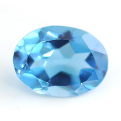 ブルートパーズ ルース(裸石) 1.34ct, オーバル(楕円形) 【11月19日の誕生日石/9月29日の誕生日石/11月の誕生石】