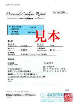 グレーディング・レポート(鑑定書) と ダイヤモンド・タイプ(型)記載・サブレポート