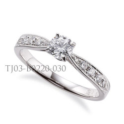 婚約指輪 ( エンゲージリング ) セミオーダー 【ラウンド】 【 0.2ct 0.3ct 0.5ct 0.7ct 1.0ct 1.5ct 2.0ct 対応 】 TJ03-B0220
