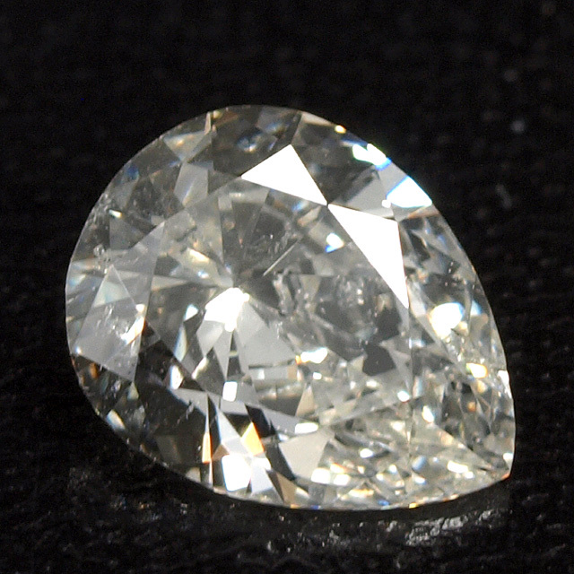 天然ダイヤモンド ルース(裸石) 0.531ct, Hカラー, SI-2, ペアシェイプ 