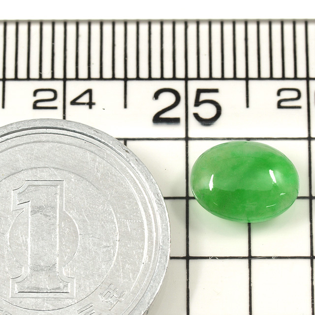 ヒスイ ルース 1.254ct オーバル・カボション・カット 【4月20日の誕生 