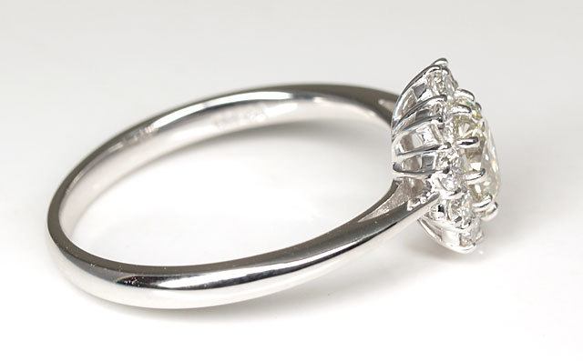 Lカラーダイヤモンド リング(指輪) 0.446ct, L, SI-1, オーバル 