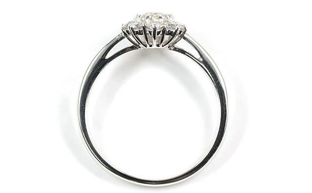Lカラーダイヤモンド リング(指輪) 0.446ct, L, SI-1, オーバル 