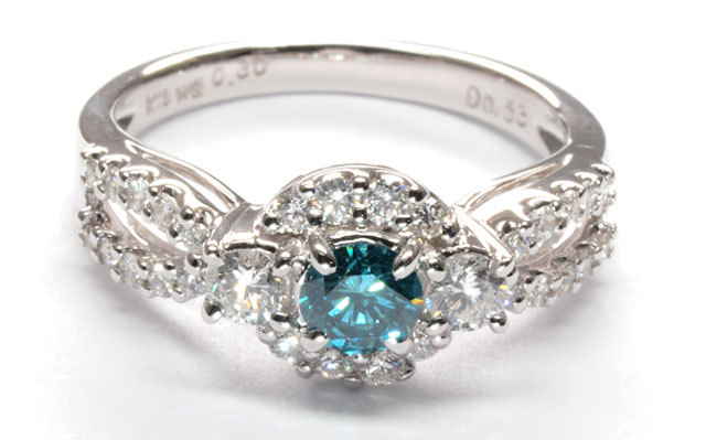 ブルーダイヤモンド (トリートメント) 0.30ct リング(指輪) K18WG  