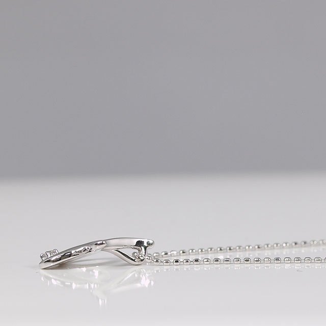 天然ダイヤモンド 0.01ct ペンダントネックレス 18金ホワイトゴールド 