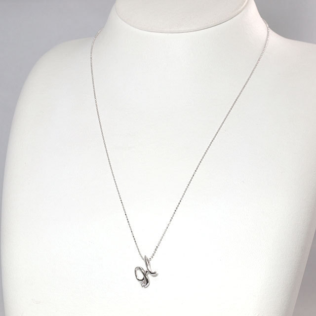 天然ダイヤモンド 0.01ct ペンダントネックレス 18金ホワイトゴールド 