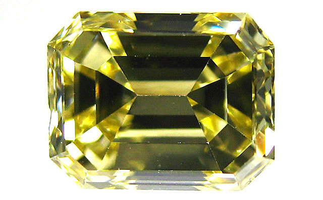 天然イエローダイヤモンド ルース(裸石) 0.510ct エメラルドカット