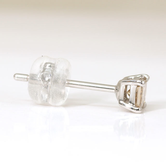 Pt900 怖い 天然ダイヤモンド計0.4ctピアス ブラウン〜グレー系 新品