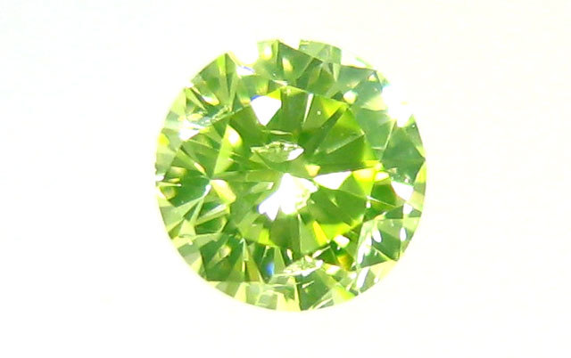 グリーンダイヤモンド ルース 0.105ct, Fancy Yellow Green, SI-2 
