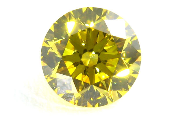 イエローダイヤモンド ルース 0.333ct, VVS-2, 【 ハート・アンド 