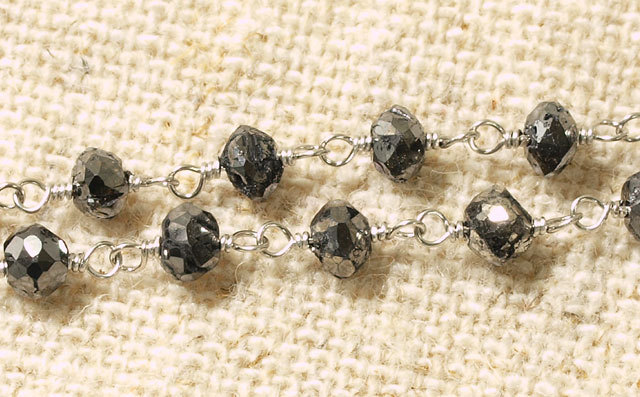 ブラックダイヤモンド(トリートメント)・ビーズ・ネックレス 15.00ct 
