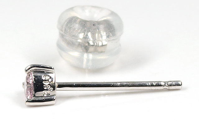 天然ピンクダイヤモンド 片耳用ピアス 0.049ct Pt900(プラチナ900 