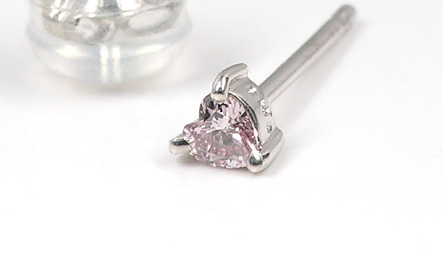 天然ピンクダイヤモンド 片耳用ピアス 0.049ct Pt900(プラチナ  