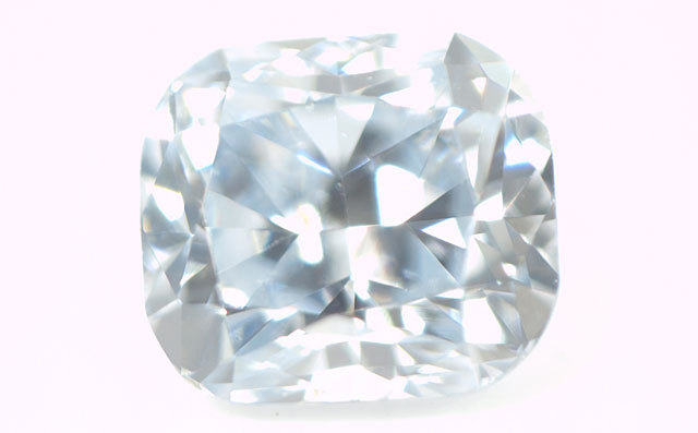 ブルーダイヤモンド ルース 0.089ct, Fancy Blue, VS-2, クッション 