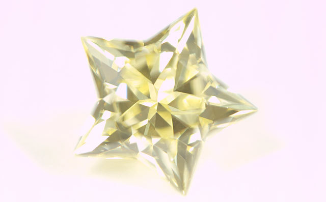星型(五芒星)イエローダイヤモンド ルース 0.220ct, Fancy Light