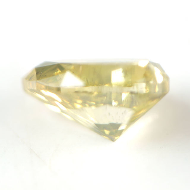 天然イエローダイヤモンド ルース(裸石) 0.087ct, Fancy Deep Greenish 