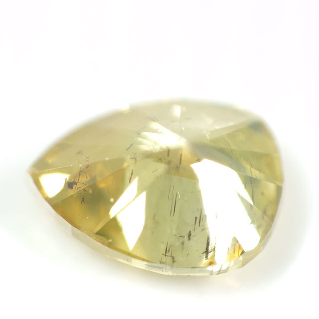 天然イエローダイヤモンド ルース(裸石) 0.087ct, Fancy Deep Greenish 