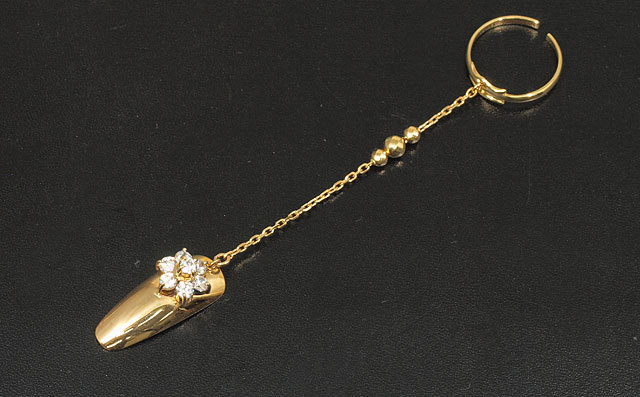 取扱終了】ネイルチップ (つけ爪) キュービックジルコニア 18金