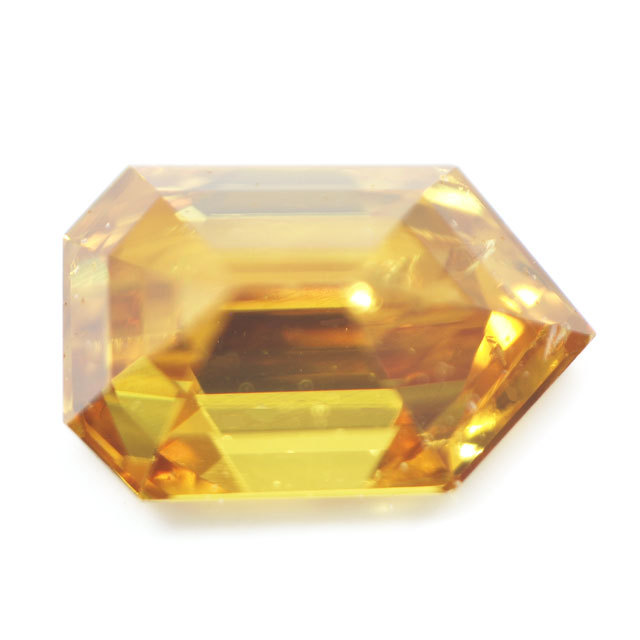 天然イエローダイヤモンド ルース(裸石) 0.097ct, Fancy Deep