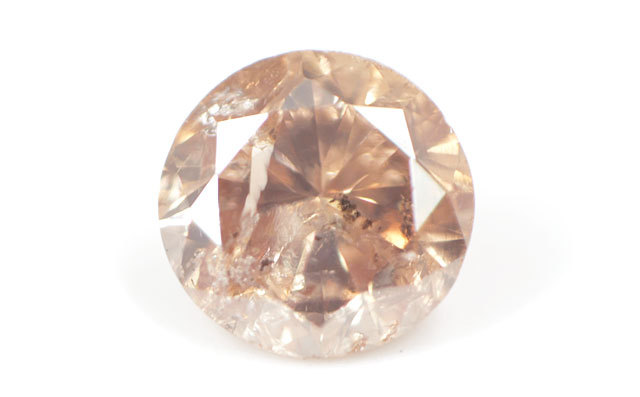 天然ブラウンダイヤモンド ルース(裸石) 0.048ct,I-2,Fancy Orangy 