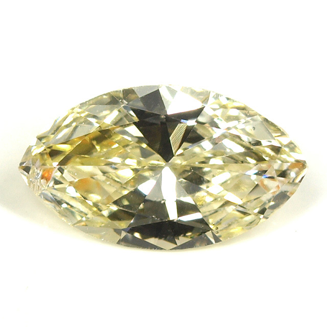 天然イエローダイヤモンド ルース(裸石) 0.411ct マーキース 【蛍光性  