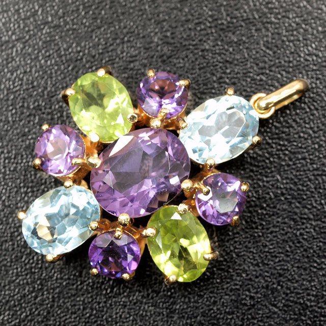 新発売 新商品 アメジスト,ペリドット,ブルートパーズ K18YG(18金イエロー アクセサリー