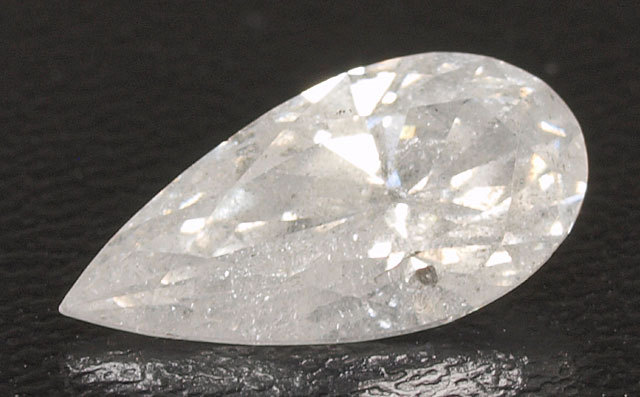 天然ダイヤモンド ルース(裸石) 1.008ct, Gカラー, I-2, ペアシェイプ 