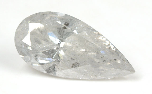 天然ダイヤモンド ルース(裸石) 1.008ct, Gカラー, I-2, ペアシェイプ 