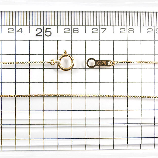 1点限り 】K18 ベネチアン チェーン 0.7mm 50cm 青金 ( ボックス