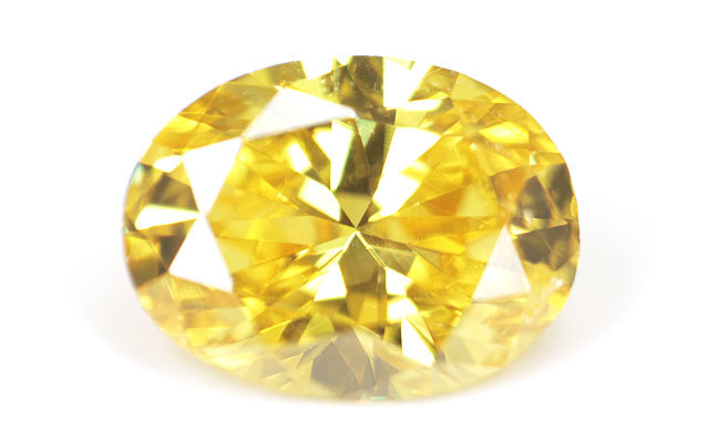 天然イエローダイヤモンド ルース(裸石) 0.128ct,SI-2,Fancy Vivid 