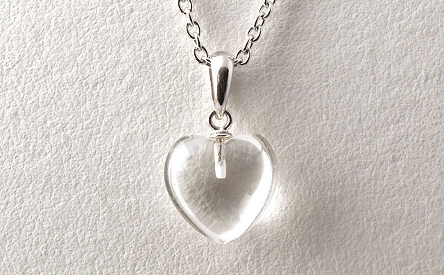 クォーツ ハート型・ペンダント・トップ (ネックレスチェーンは別売り
