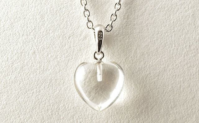 クォーツ ハート型・ペンダント・トップ (ネックレスチェーンは別売り