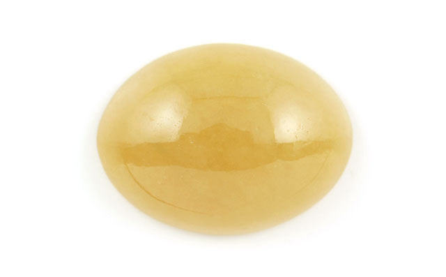 ヒスイ ルース 6.372ct オーバル・カボション・カット ( イエロー/黄色