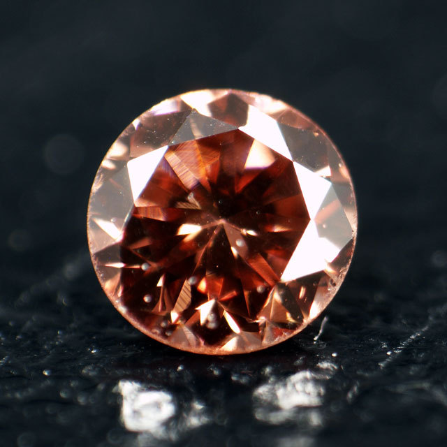 天然ピンクダイヤモンド ルース(裸石) 0.041ct, Fancy Deep Brownish  