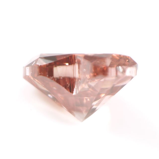天然ピンクダイヤモンド ルース(裸石) 0.097ct, ファンシー・ディープ・オレンジー・ピンク, SI-1, ハートシェイプ 【 中央宝石研究所ソーティング袋付 】 【 送料無料 】