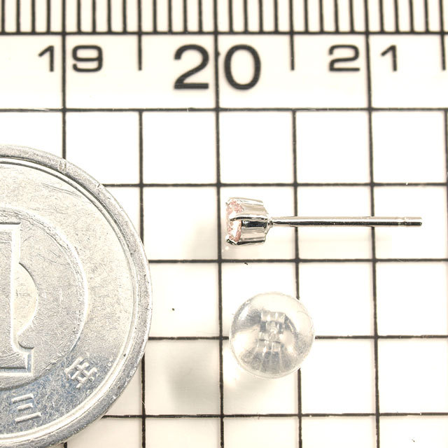 天然ピンクダイヤモンド 片耳用ピアス 0.065ct Pt900(プラチナ900 