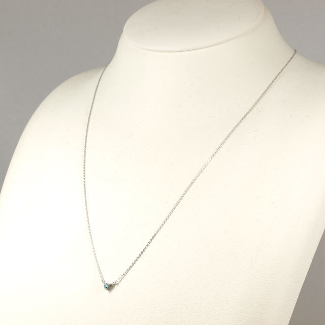 ハートシェイプ ブルーダイヤモンド (トリートメント) ペンダント  