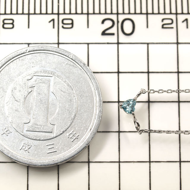 ハートシェイプ ブルーダイヤモンド (トリートメント) ペンダント  